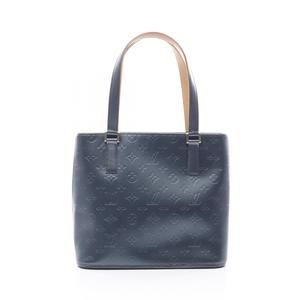 Louis Vuitton Stockton Monogram Matte Blue Leather Handbag Navy Blue